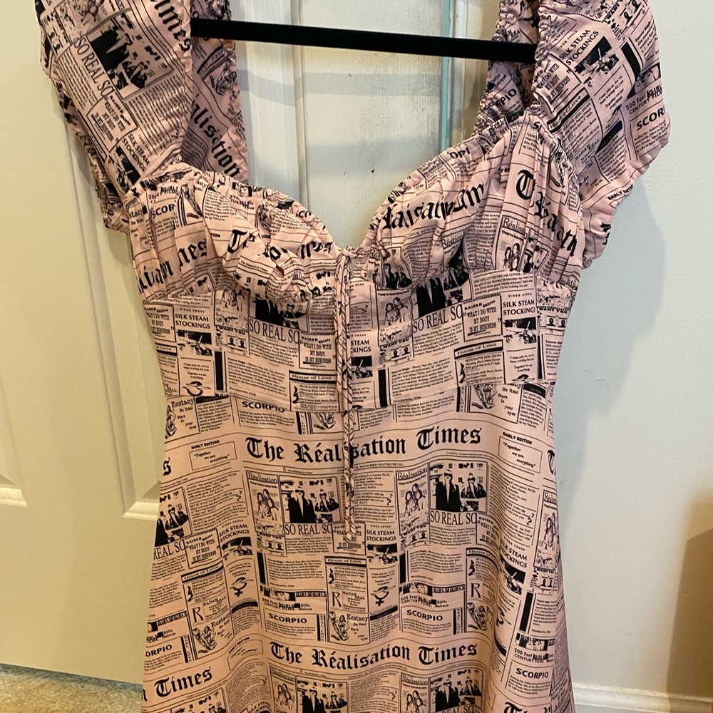 Realisation Par pink babydoll sweetheart neckline dress